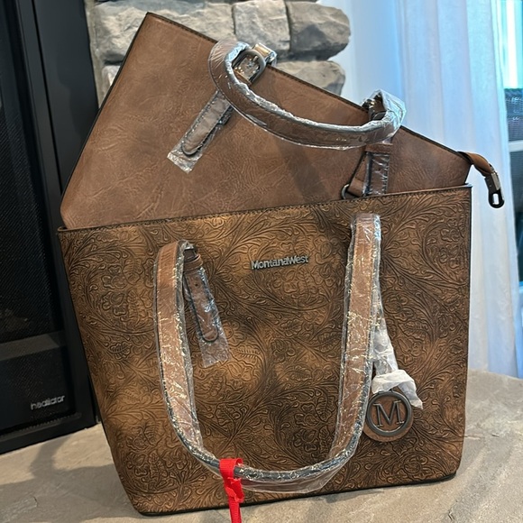 COPY - 2 IN ONE SET! Montana West concealed carry tote & handbag,embossed vegan… - Picture 11 of 16